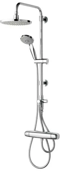 Saniscan New Waterfall Duschstangenset mit Kopf- und Handbrause, Chrom